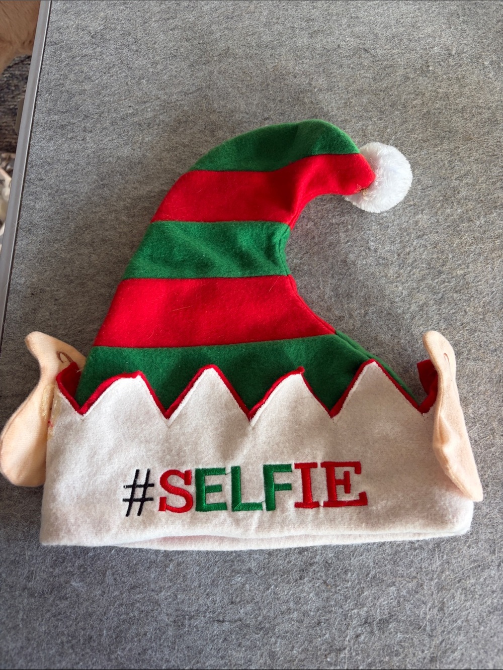Holiday Elf Selfie Hat - Red & Green